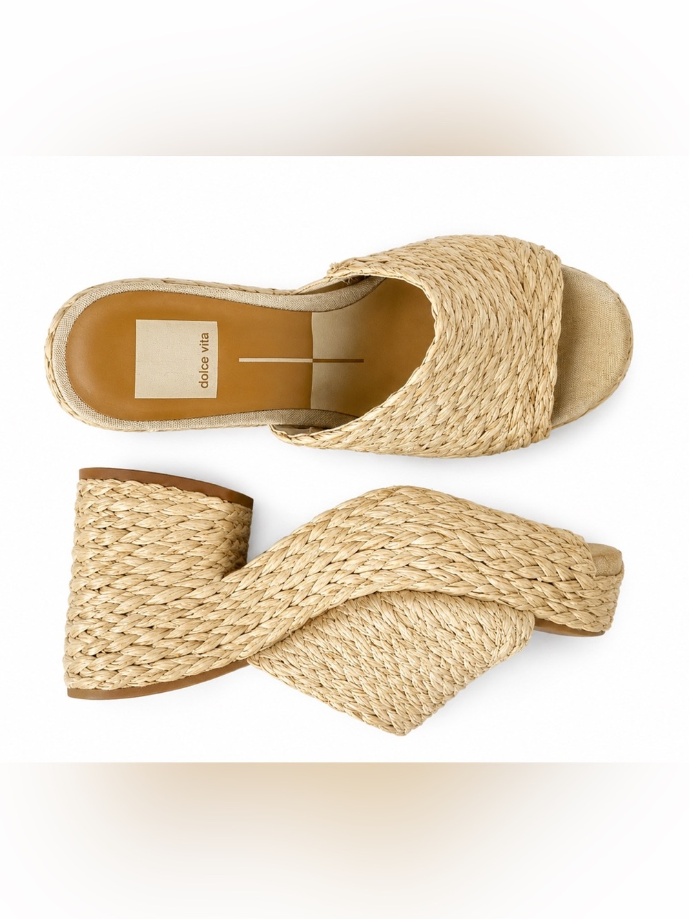 Dolce Vita Natural Braided Slide Mules - Natural